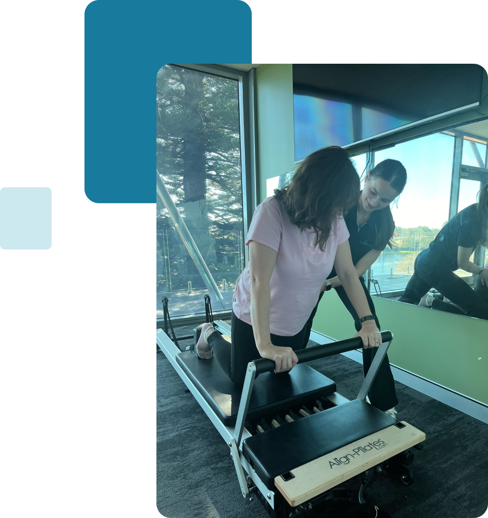 Physio helping patients with Clinical Pilates in Burswood