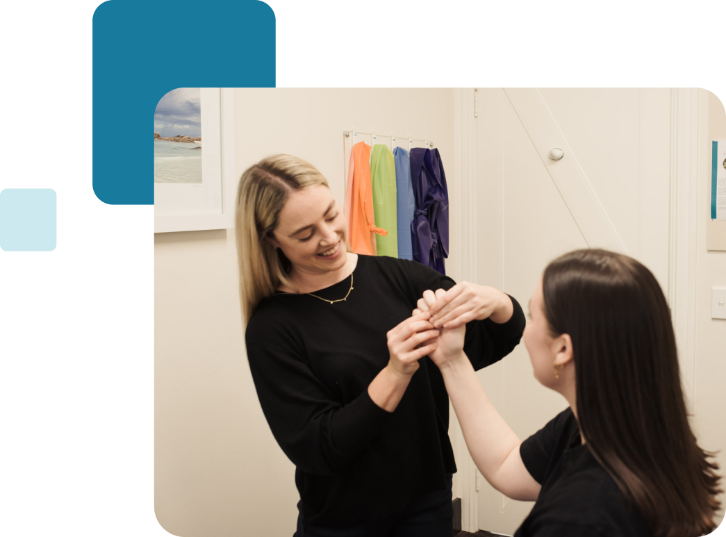 Occupational therapist helping a patient 
