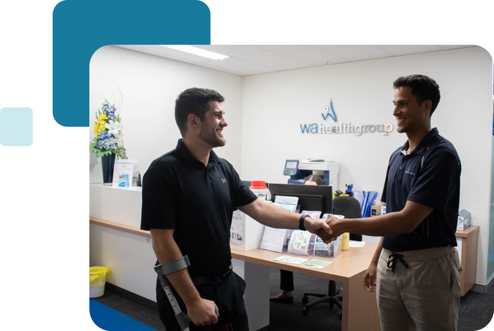 Physio treating person with running injuries